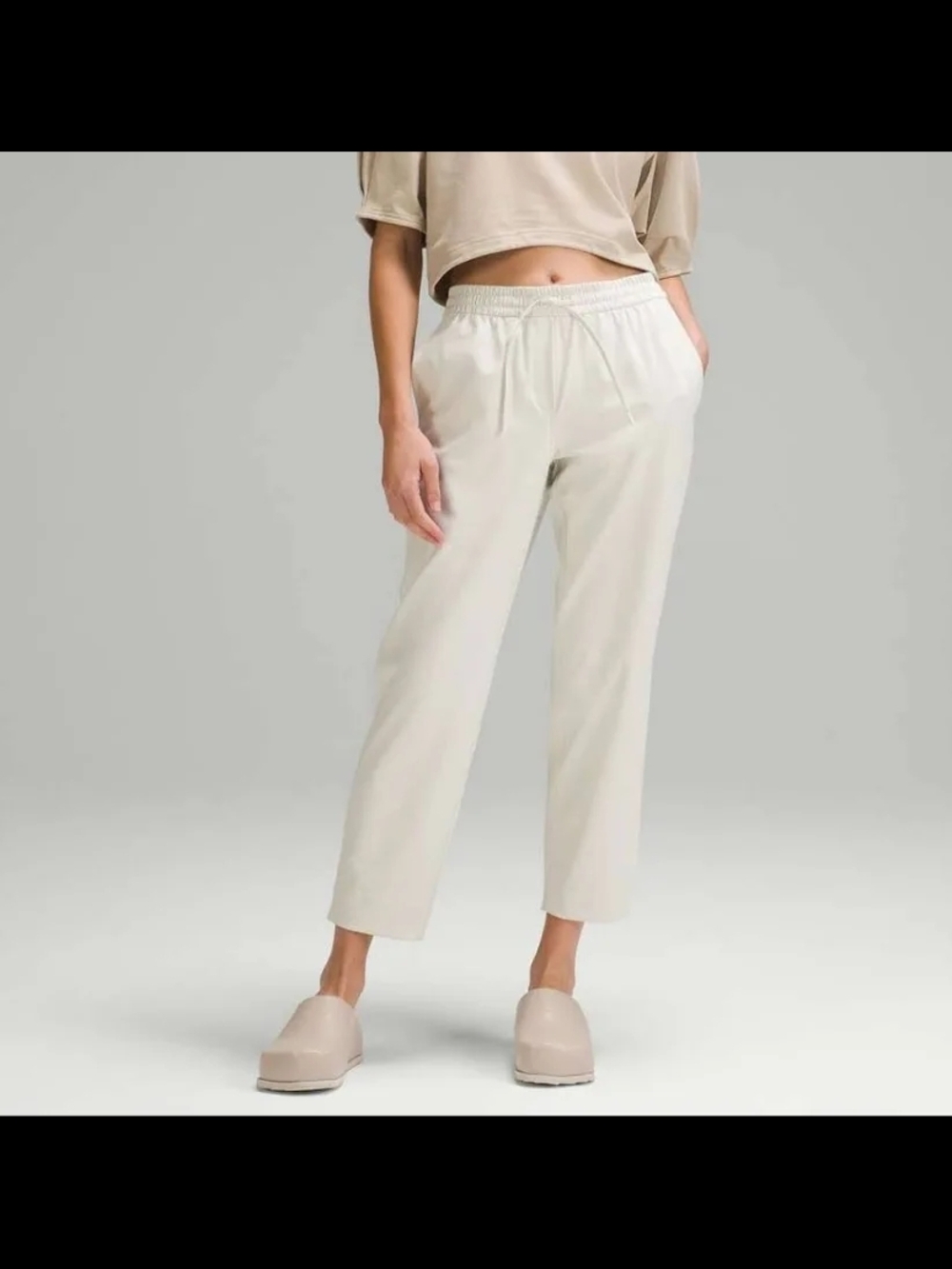 ISO: ISO Lululemon Tapered-Leg Mid-Rise Pant 7/8 Length Luxtreme - Bone (Small)